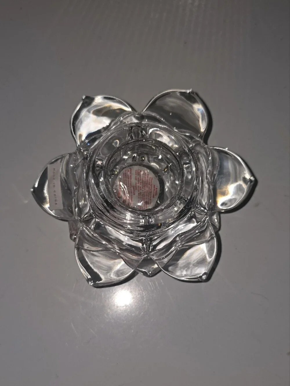 SHAN Clear Crystal Lotus Votive Holder - Transparent